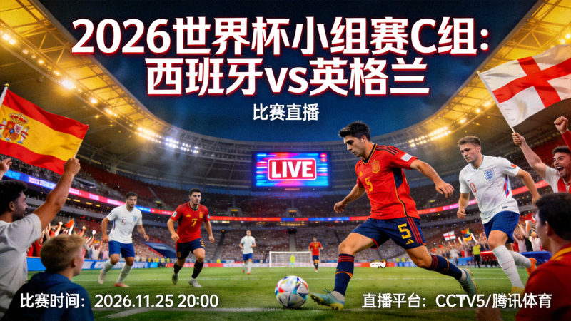 2026世界杯小组赛C组：西班牙对阵英格兰比赛直播